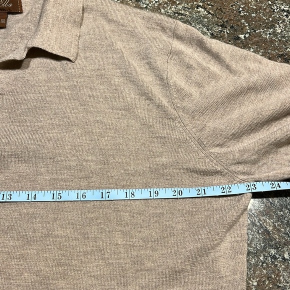 Tasso Elba Spa 100% Merino Wool Pullover Sweater Size L Neutral Tan Minimalist - Picture 4 of 7